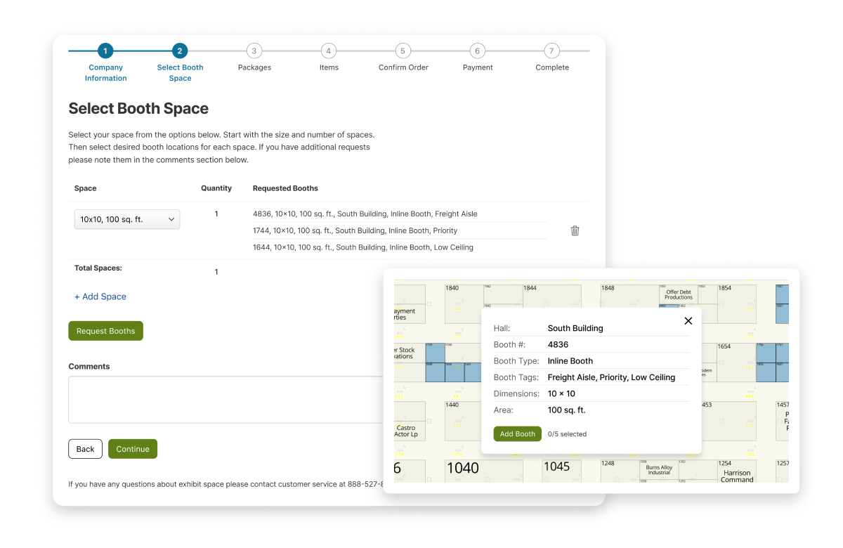 Space Application-Booth request