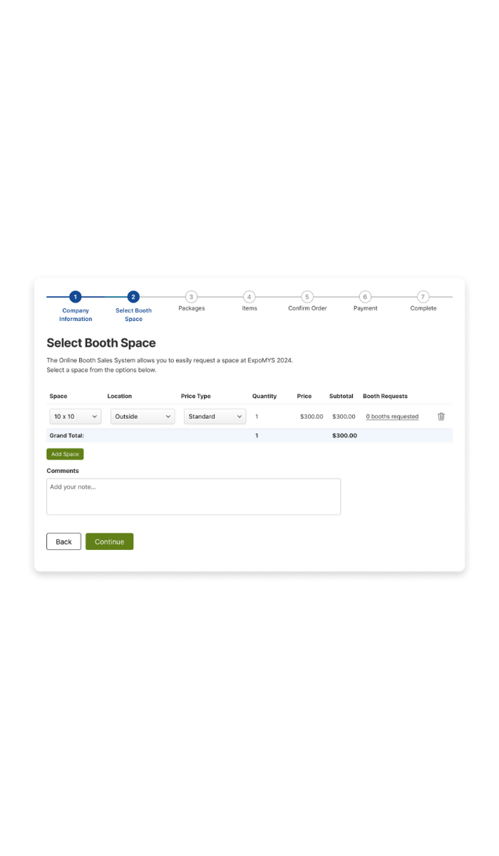 Select Booth Space